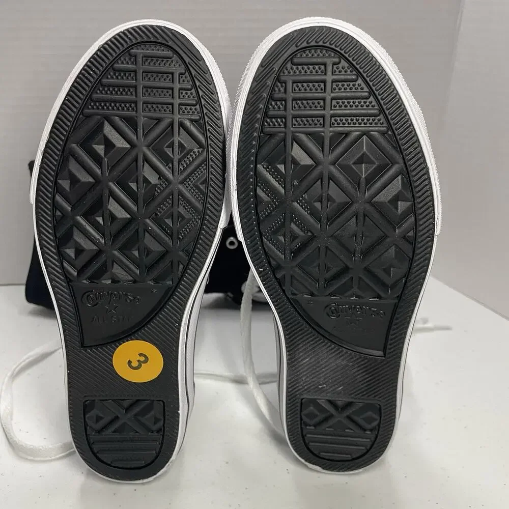 Converse Kids Size 3 Shoes NEW Knee High Chuck Taylor All Star XHi Black Zip Up - Picture 5 of 9